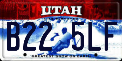 UT license plate B225LF