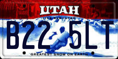 UT license plate B225LT
