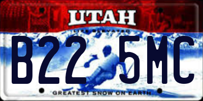 UT license plate B225MC