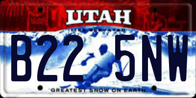 UT license plate B225NW
