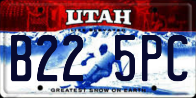 UT license plate B225PC