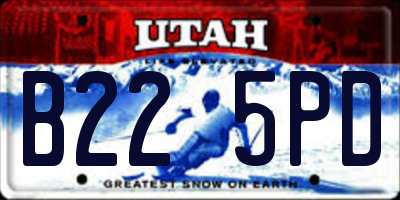 UT license plate B225PD