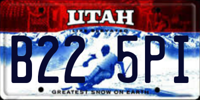 UT license plate B225PI