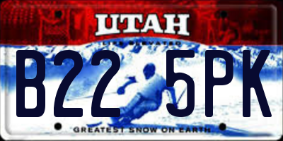 UT license plate B225PK