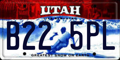UT license plate B225PL