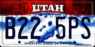 UT license plate B225PS