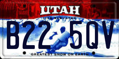 UT license plate B225QV