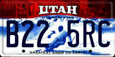 UT license plate B225RC