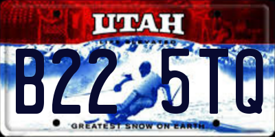 UT license plate B225TQ