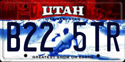 UT license plate B225TR