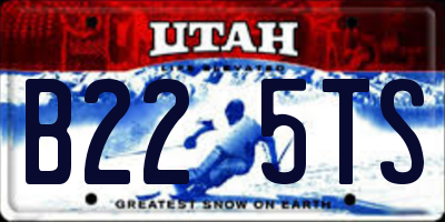 UT license plate B225TS