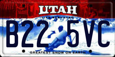 UT license plate B225VC