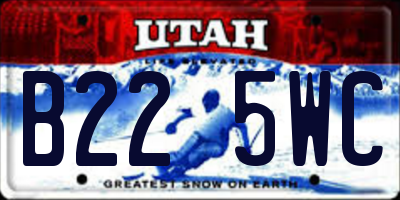 UT license plate B225WC