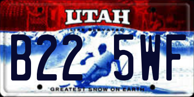 UT license plate B225WF