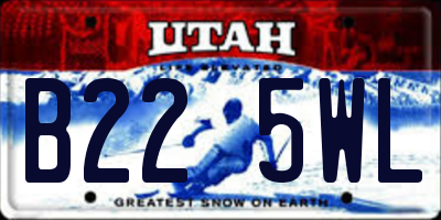 UT license plate B225WL