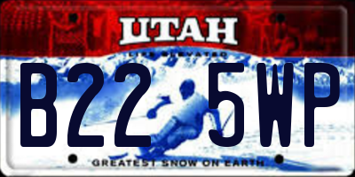 UT license plate B225WP