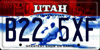 UT license plate B225XF
