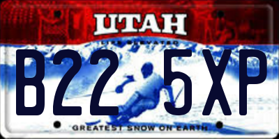 UT license plate B225XP