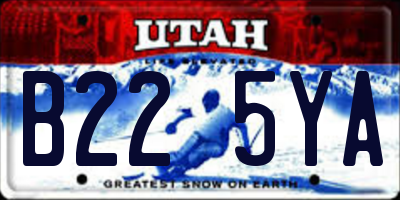 UT license plate B225YA