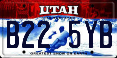 UT license plate B225YB