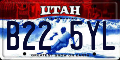 UT license plate B225YL