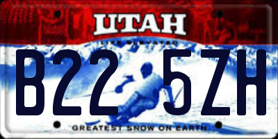 UT license plate B225ZH