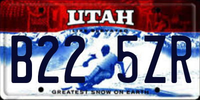 UT license plate B225ZR