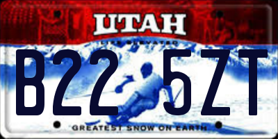 UT license plate B225ZT