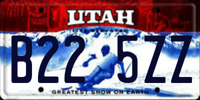 UT license plate B225ZZ