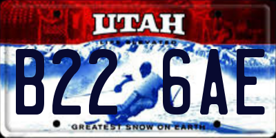UT license plate B226AE