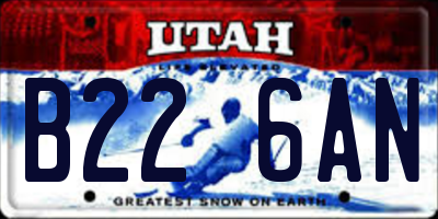 UT license plate B226AN