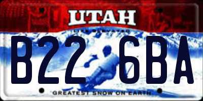 UT license plate B226BA