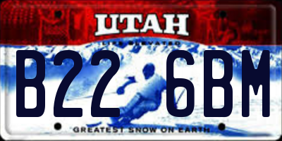 UT license plate B226BM