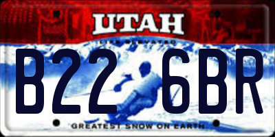 UT license plate B226BR