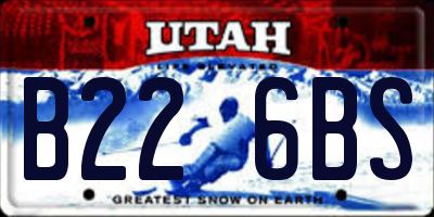 UT license plate B226BS