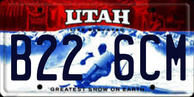 UT license plate B226CM