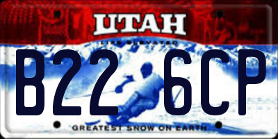 UT license plate B226CP
