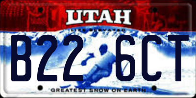 UT license plate B226CT