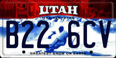UT license plate B226CV