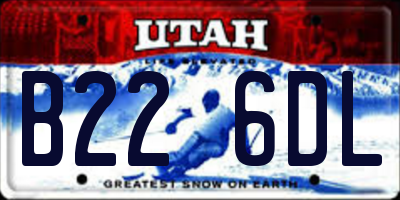 UT license plate B226DL