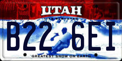 UT license plate B226EI