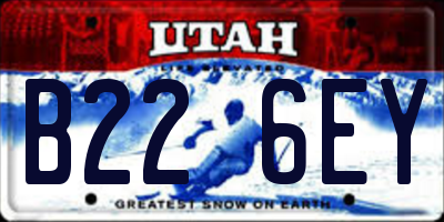 UT license plate B226EY