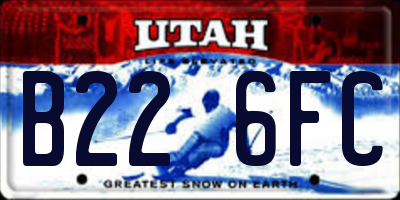 UT license plate B226FC