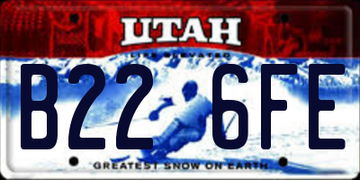UT license plate B226FE