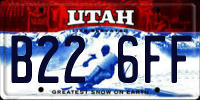 UT license plate B226FF