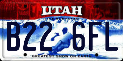 UT license plate B226FL