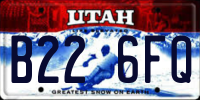 UT license plate B226FQ