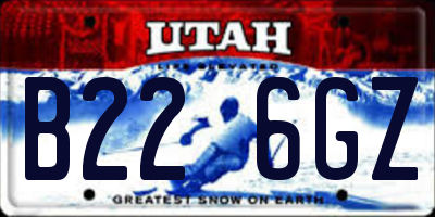 UT license plate B226GZ