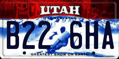UT license plate B226HA