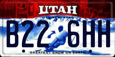 UT license plate B226HH
